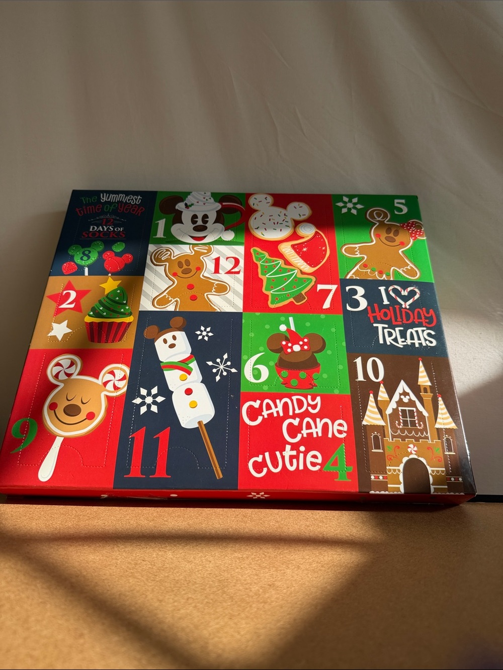 Disney Holiday Advent Calendar Box - Red Green Blue Brown